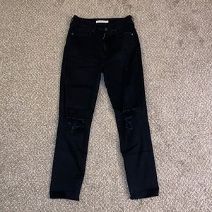 Levi’s - black, ripped, high waist, skinny jeans